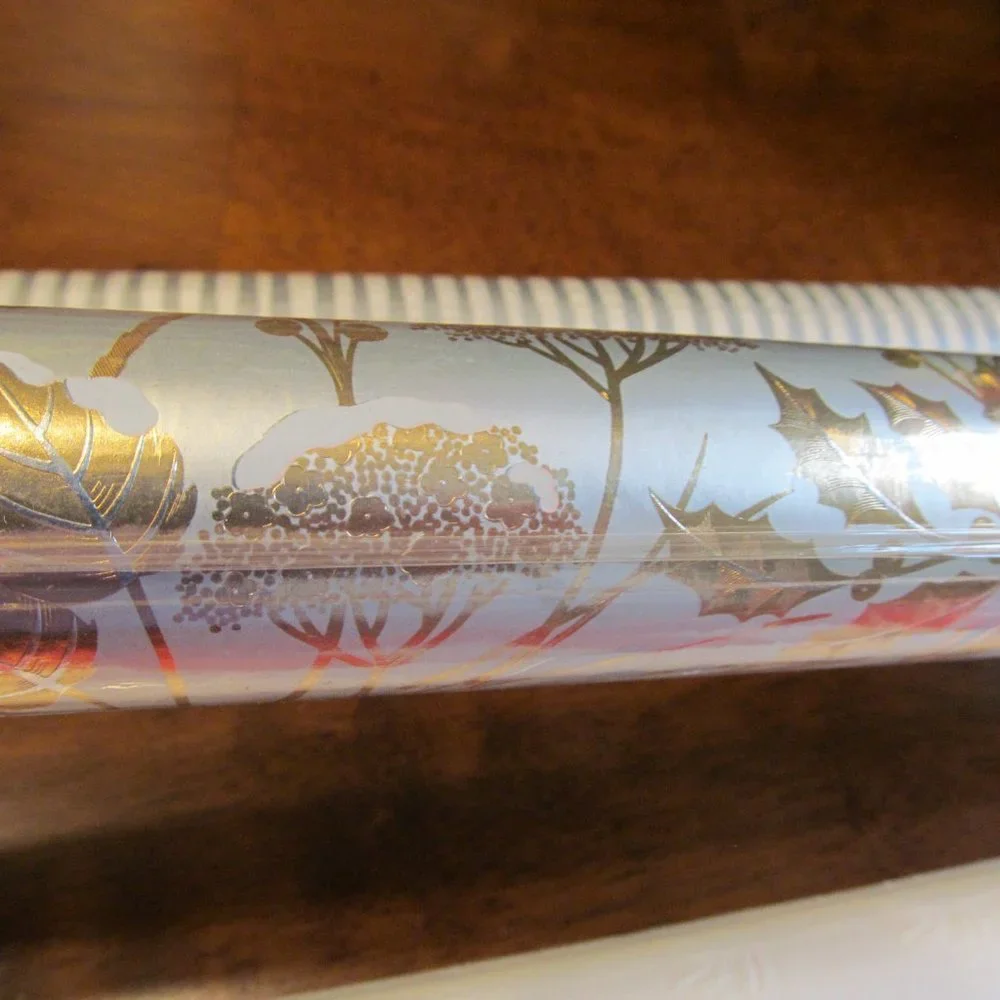 Vintage NEW Hallmark Wrapping Paper Holly Candy Cane ~ 5 Rolls New in Packages
